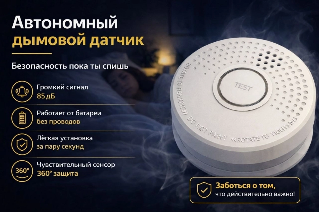 Автономный дымовой датчик TSS912C-I