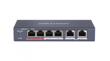 Switch PoE 4 + 2 Uplink Hikvision DS-3E0106MP-E/M