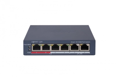 SMART Switch PoE 4 + 2 Uplink Hikvision DS-3E1106P-EI