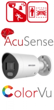 Hikvision IP камера видеонаблюдения DS-2CD2047G2-LU/SL (COLORVU+ACUSENSE BULLET 4MPX 2.8MM)