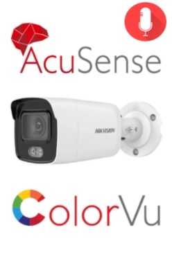 Hikvision IP камера видеонаблюдения DS-2CD2087G2-LU (BULLET COLORVU+ACUSENSE 8MPX 2.8MM)